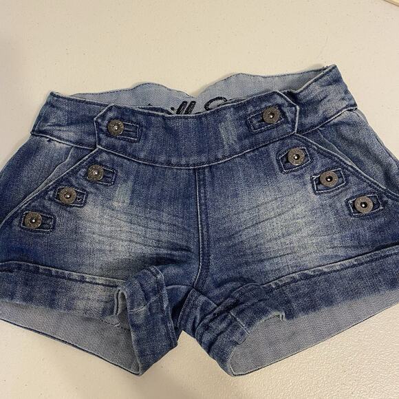 Y2K 2000s Vanilla Star Jean Shorts Stretch Blue Denim Festival Shorties Women 1 - Picture 1 of 9